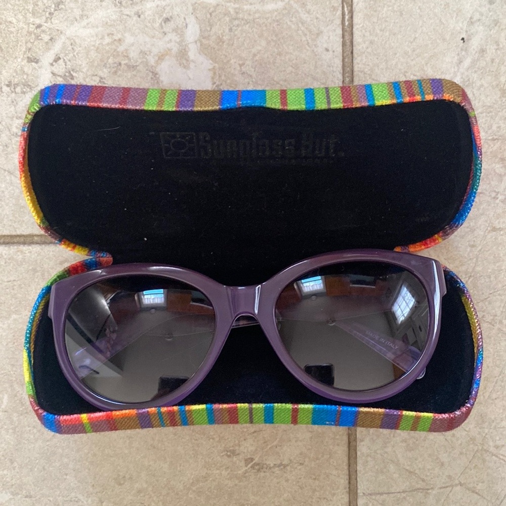 Moda International Dark Purple Sunglasses & Hard Shell Case